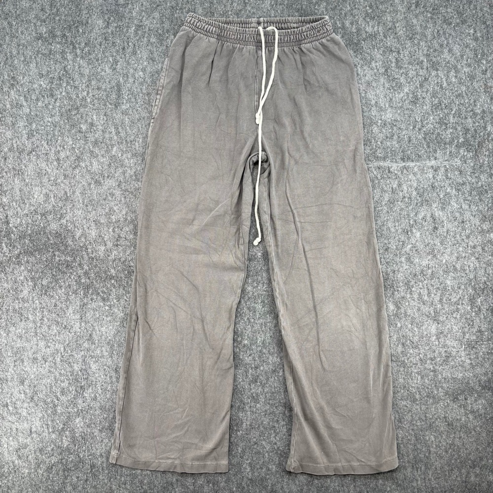 Brandy Melville Sweatpants Womens Small Gray Wide Leg John Galt Made Italy